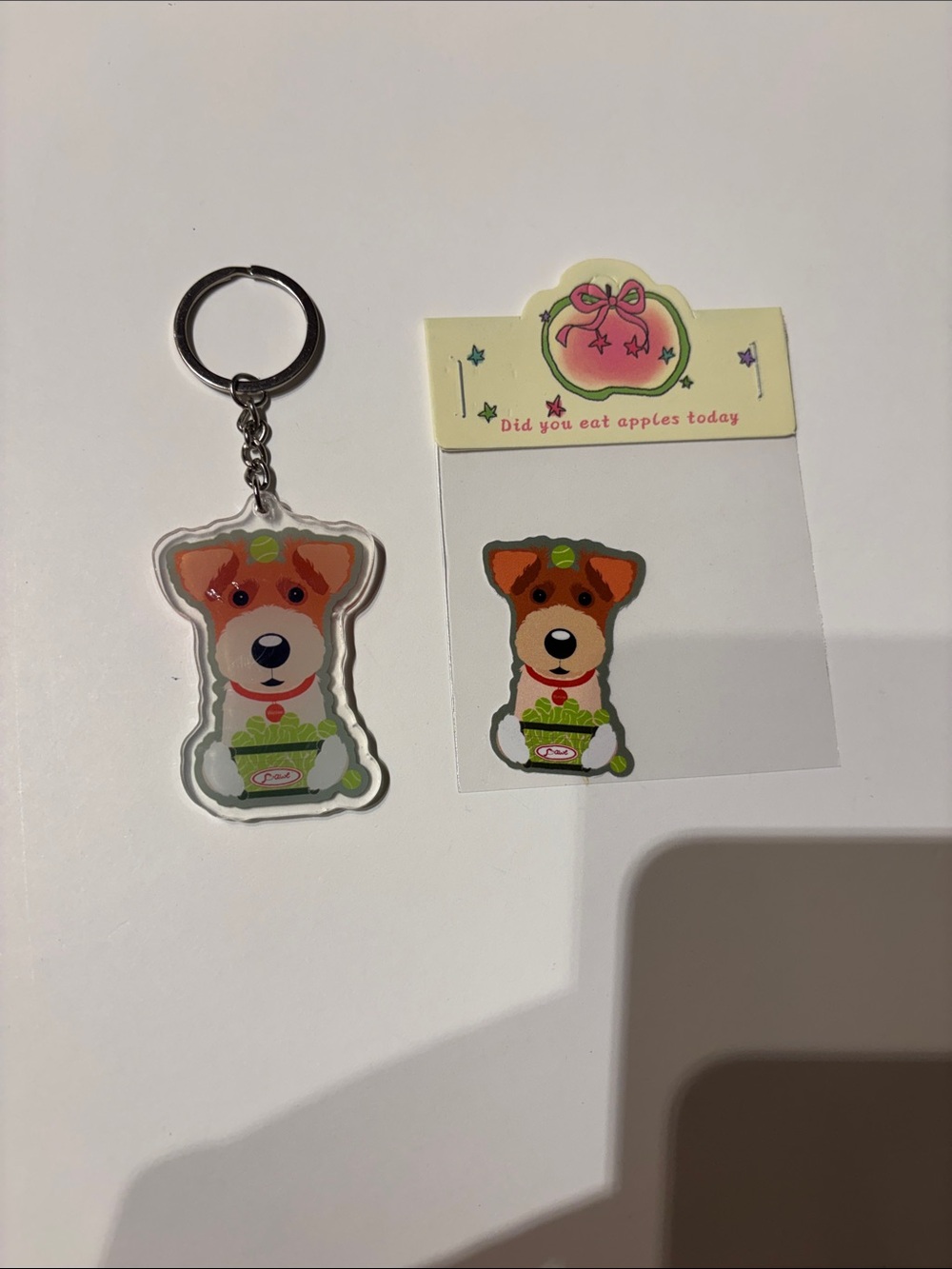 Wire-Fox Terrier Keychain and Sticker Set